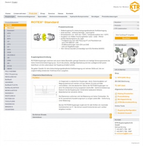 Web Assessment Konzept Informationsarchitektur Relaunch KTR Kupplungstechnik GmbH ktr.com